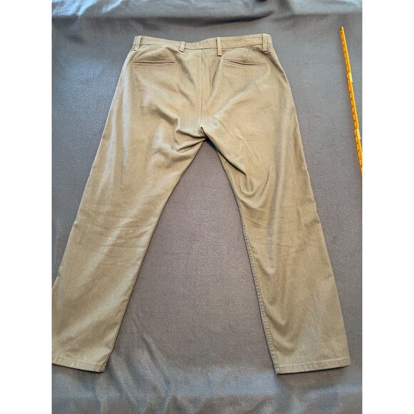 Dockers Slim Tapered Men’s Khaki Pants 36x30 Stretch Cotton Blend, Herringbone - Picture 2 of 9